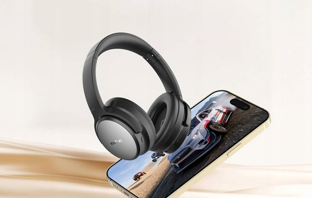 Wireless On-Ear Headphones Earfun Tune Pro black ANC 120h BT5.4 Brand Earfun