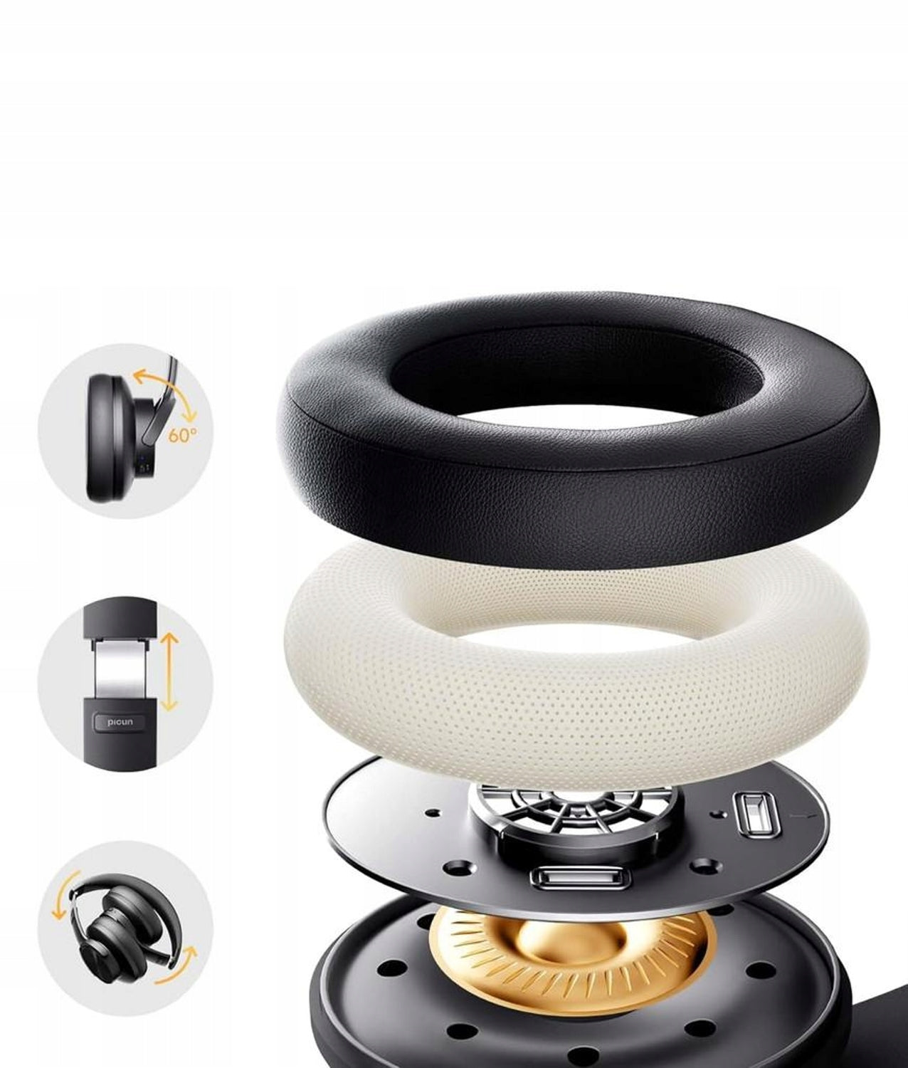 Wireless On-Ear Headphones Picun B8 Bluetooth Playtime 120h Manufacturer code 2425jg