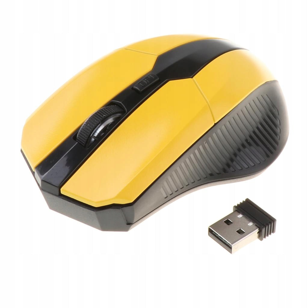 Wireless Optical Computer Mouse with USB Receiver for Computer Yellow Color transparent