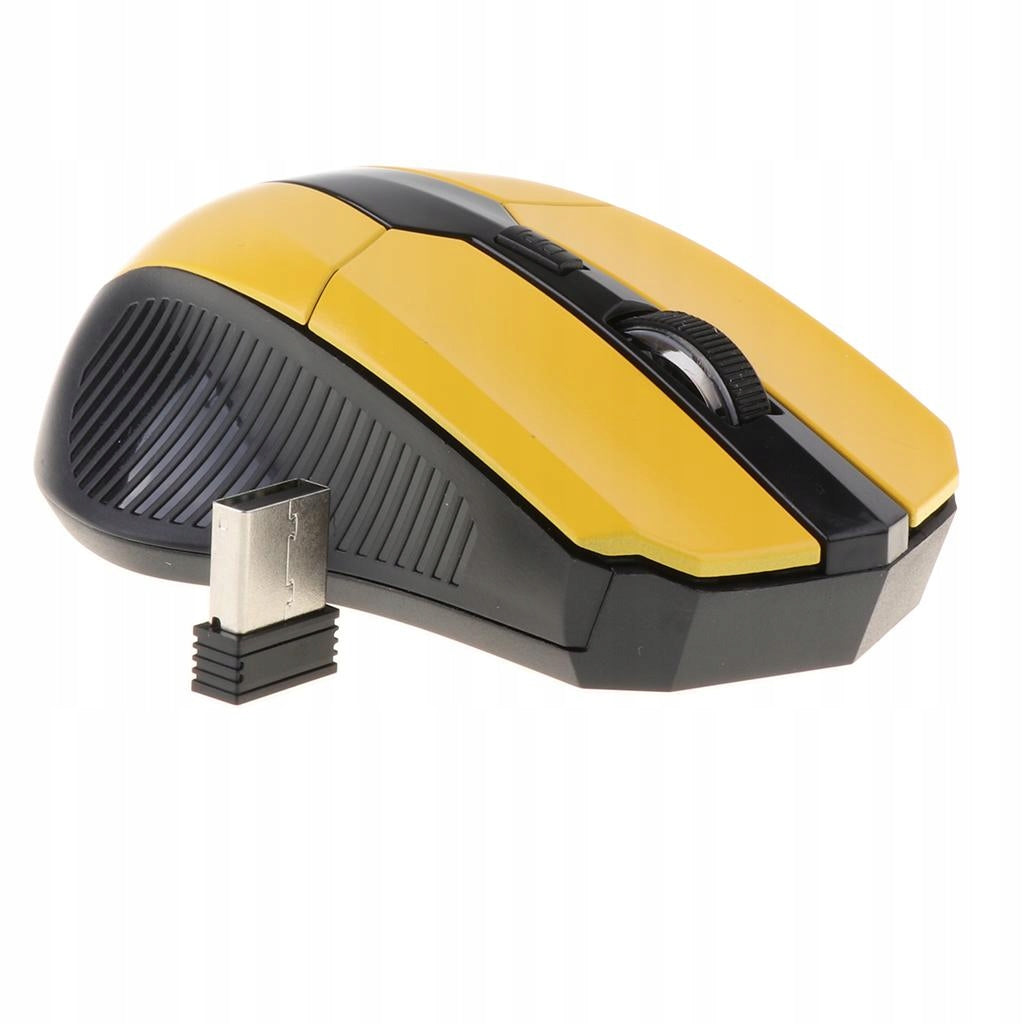 Wireless Optical Computer Mouse with USB Receiver for Computer Yellow