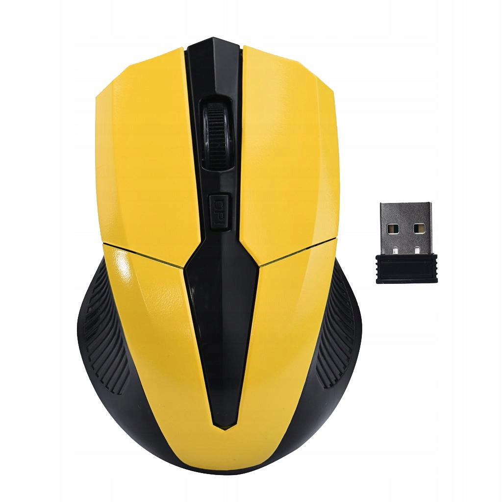 Wireless Optical Mouse PC Computer USB Yellow