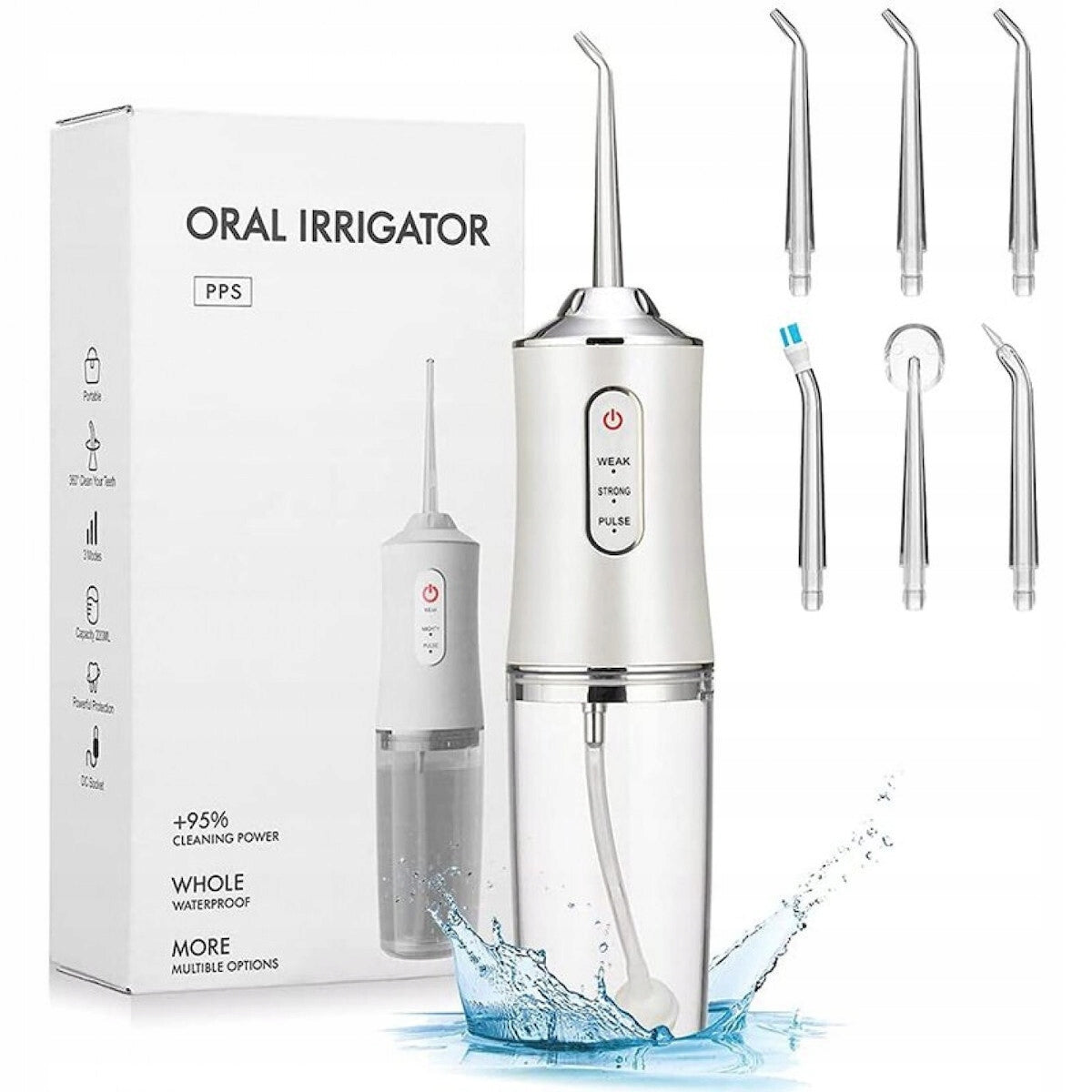 Wireless Oral Irrigator with 4 USB Tips 3 Operating Modes