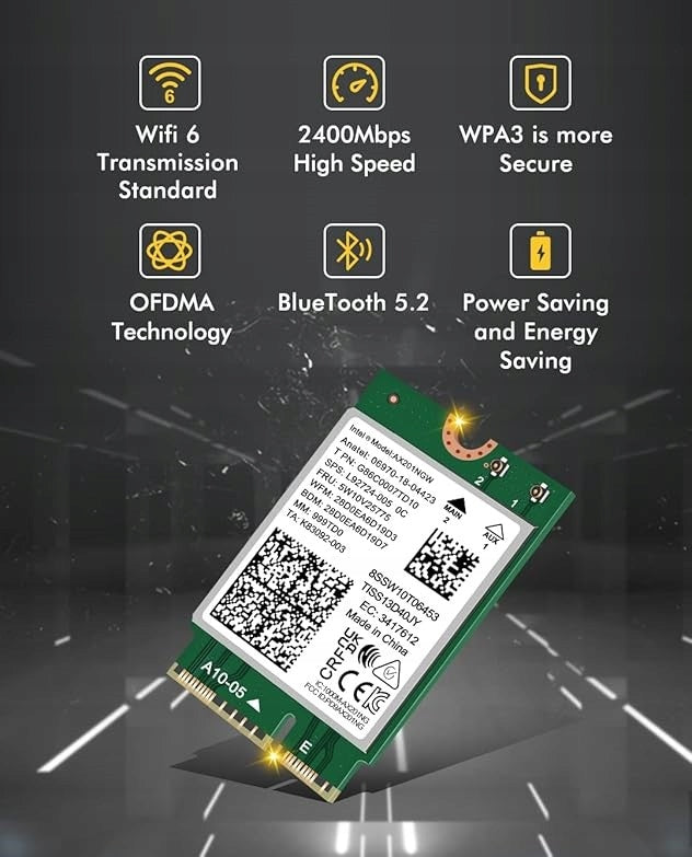 Wireless PCI Network Card Despite WiFi 6E 2.4-5GHz Bluetooth 5.2 Speed Manufacturer no brand