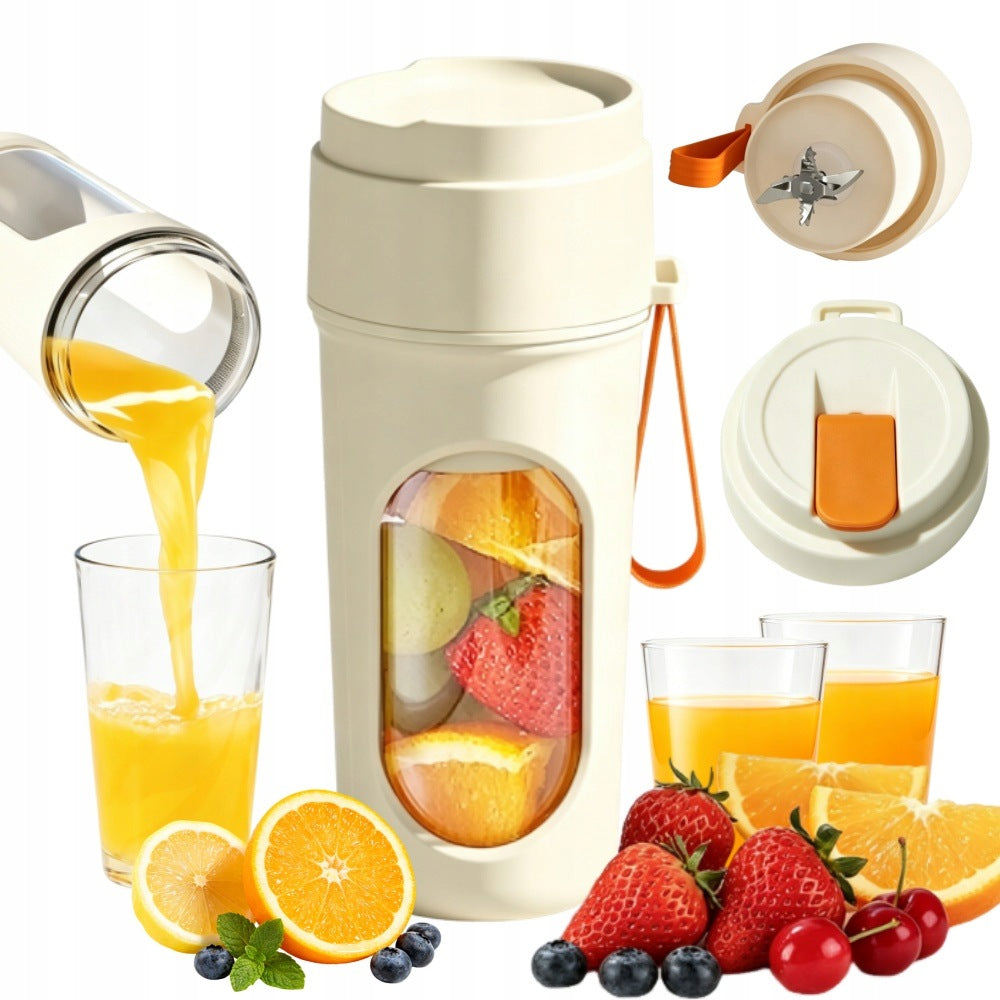 Wireless Portable Blender Food Grade ABS Material 450ml Orange
