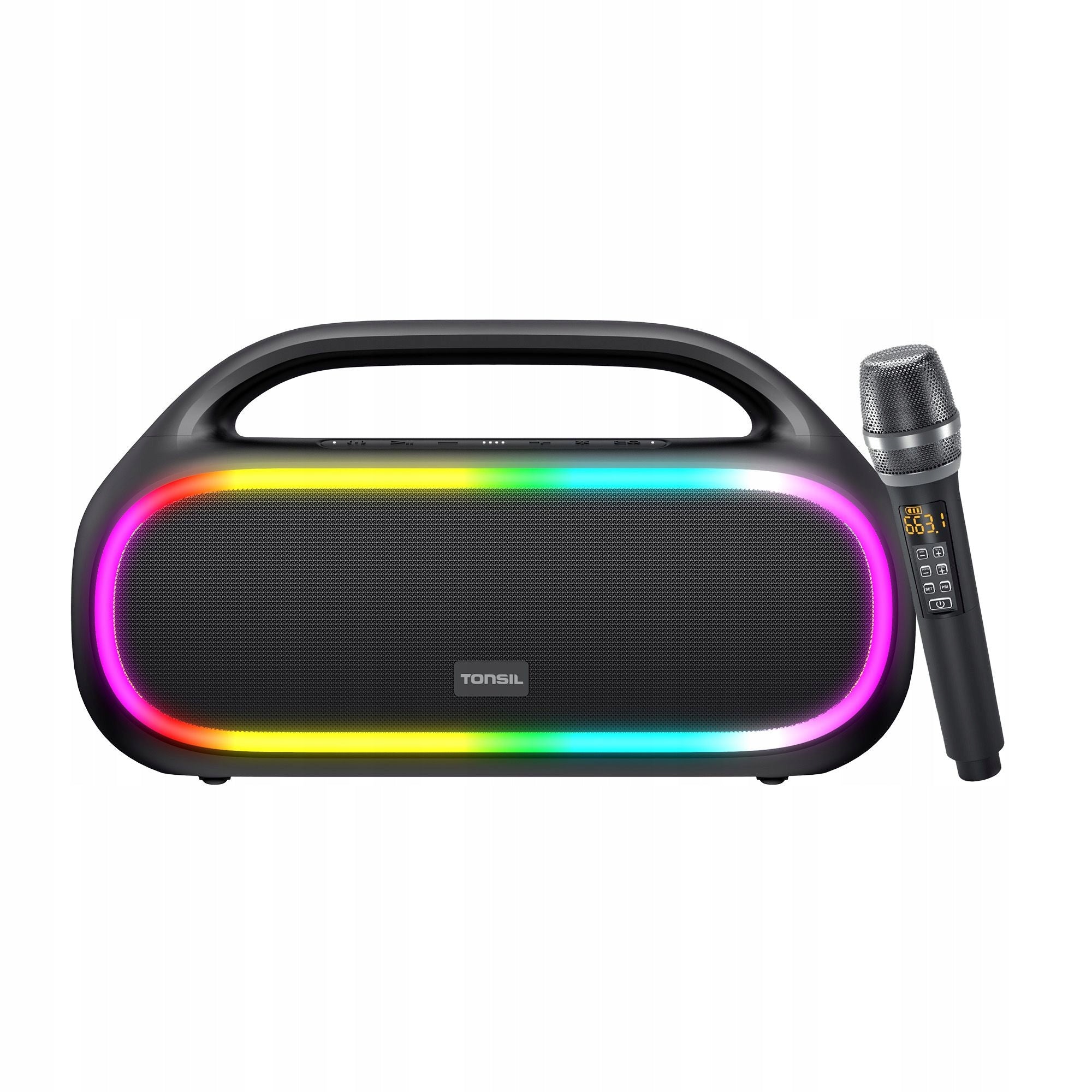 Wireless Portable Speaker TONSIL Tonus + Microphone Karaoke BT LED 120W Packaging status original