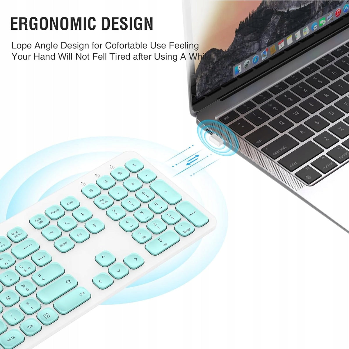 Wireless Quiet Keyboard 2,4Ghz QWERTY 1571 Manufacturer code KF10US-TUR