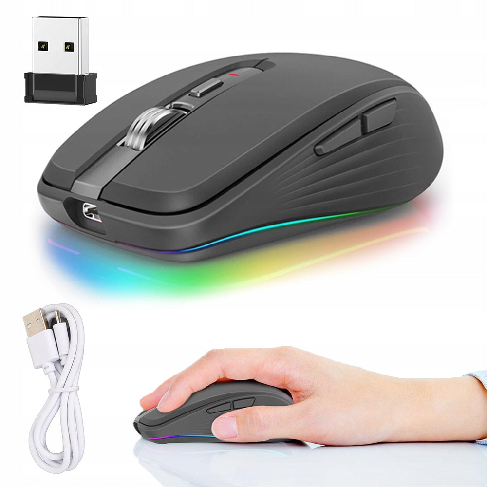 Wireless RGB Charging Gaming Mouse Dual Mode USB