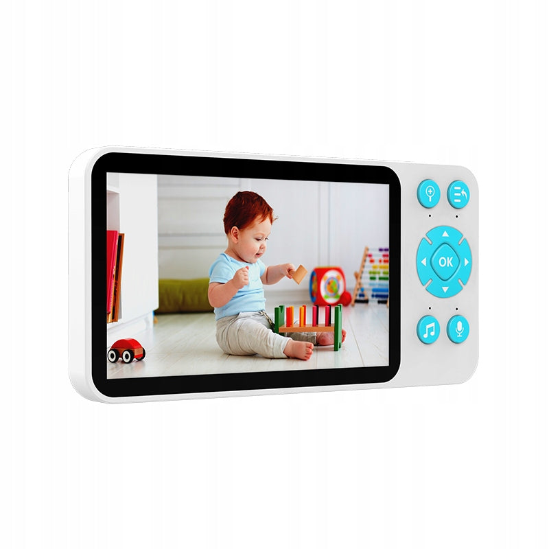 Wireless Rotating Baby Monitor Electronic FHD WIFI Camera TUYA LCD ZOOM Color white