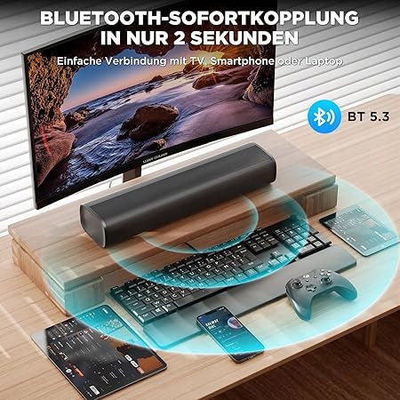 Wireless Soundbar 56W Bluetooth 5.3 ARC TV PC Game Wall Projector Brand no brand