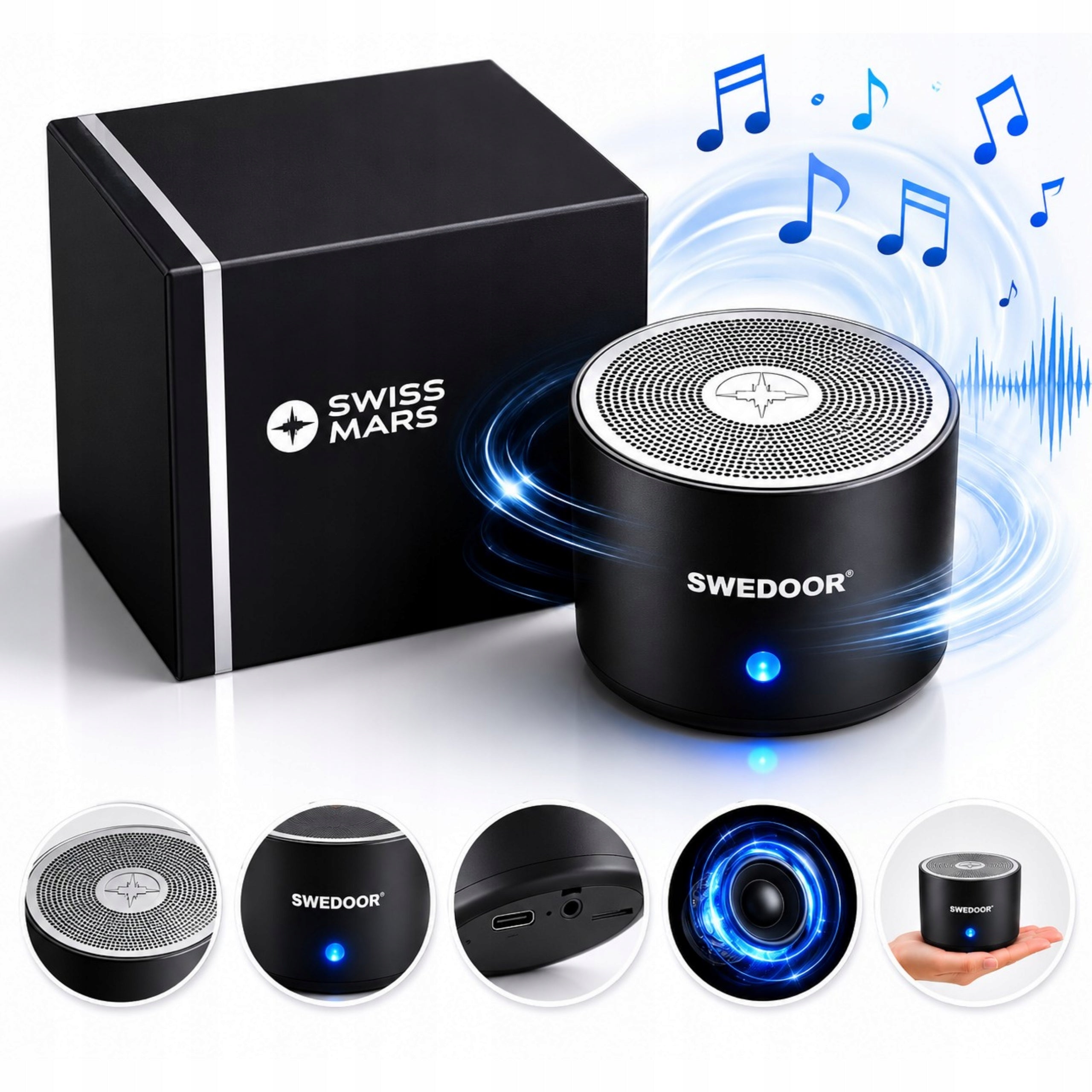 Wireless Speaker Portable Bluetooth 5.0 3W Bass Aluminum USB-C
