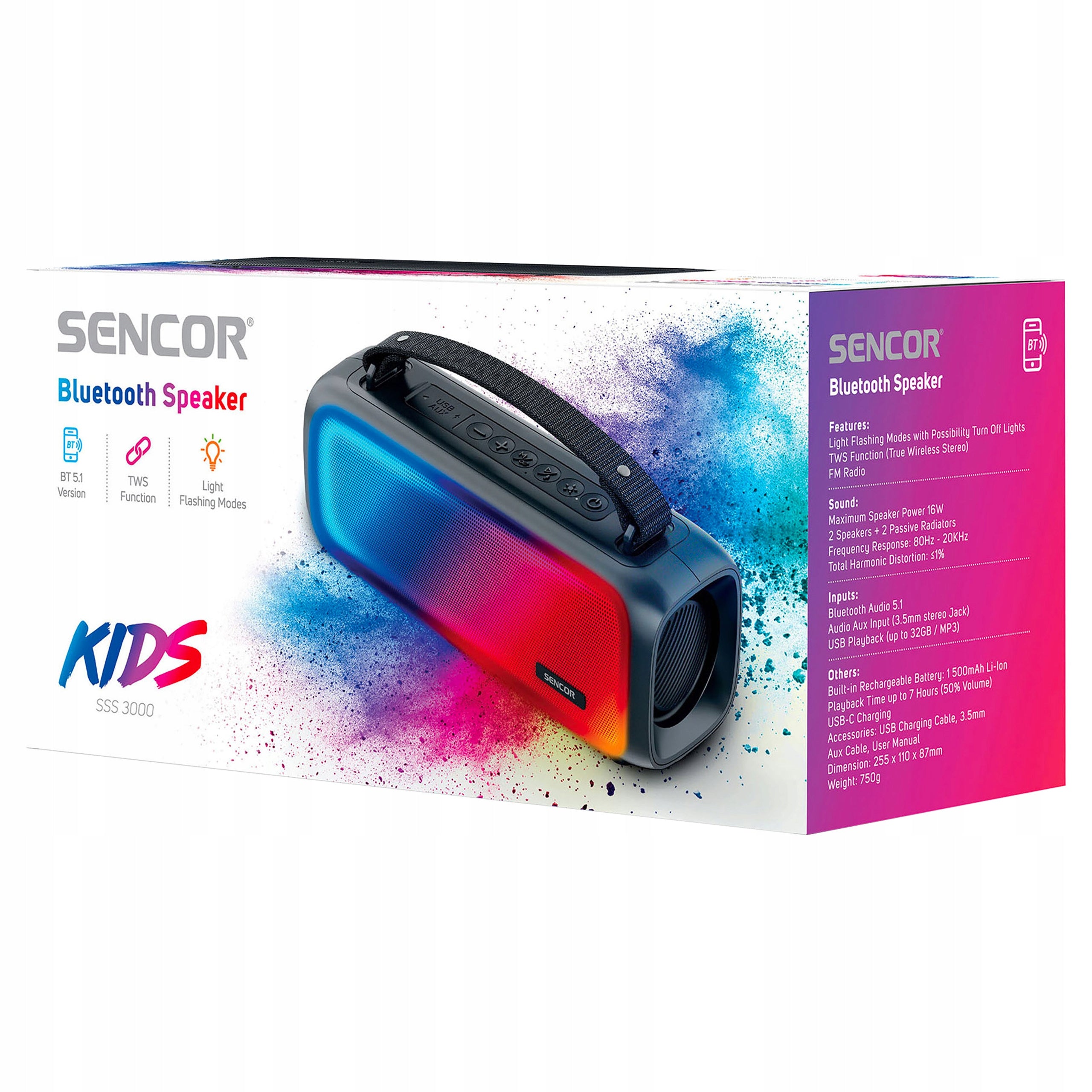Wireless Speaker Sencor SSS 3000 KIDS IPX4 Packaging status original