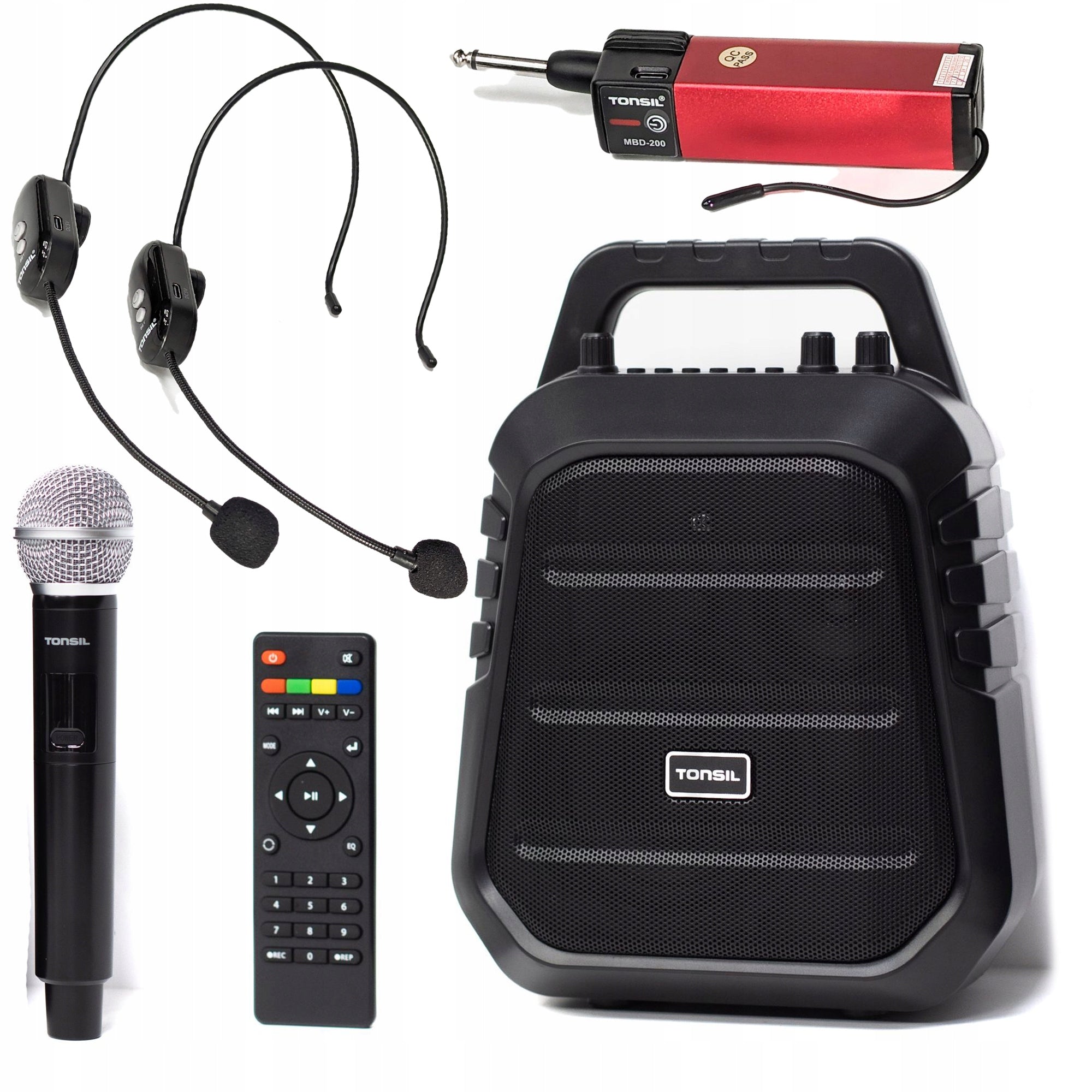 Wireless Speaker Tonsil ZP 8 Portable + 1 Handheld Microphone +2 Headset Packaging status original