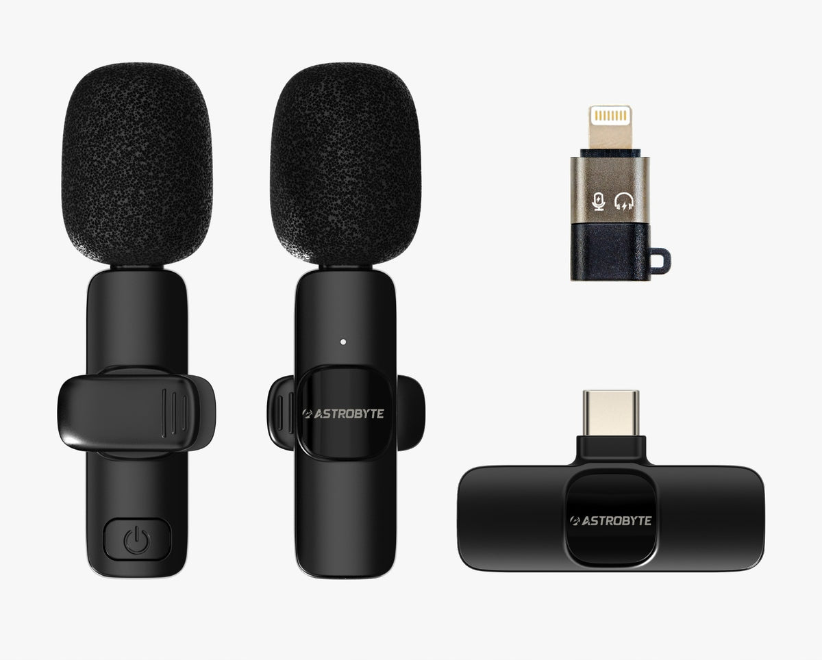 Wireless Tie Microphone AstroByte Echo 2pcs Podcast Interviews Packaging status original