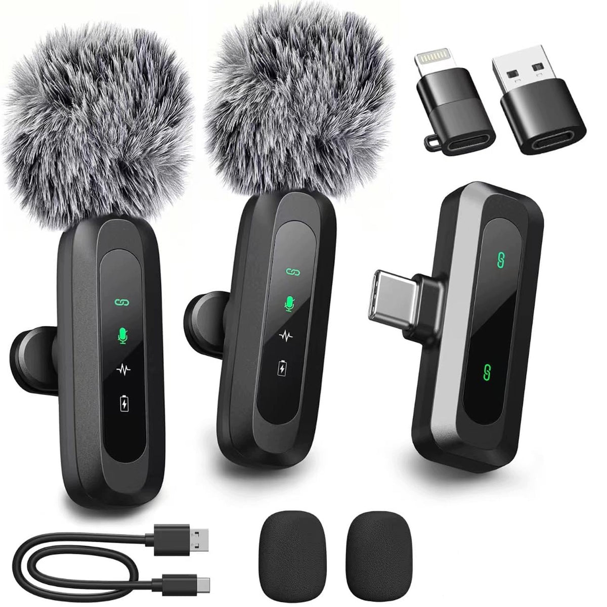 Wireless Tie Microphone for iPhone Android Phone for USBC Clip