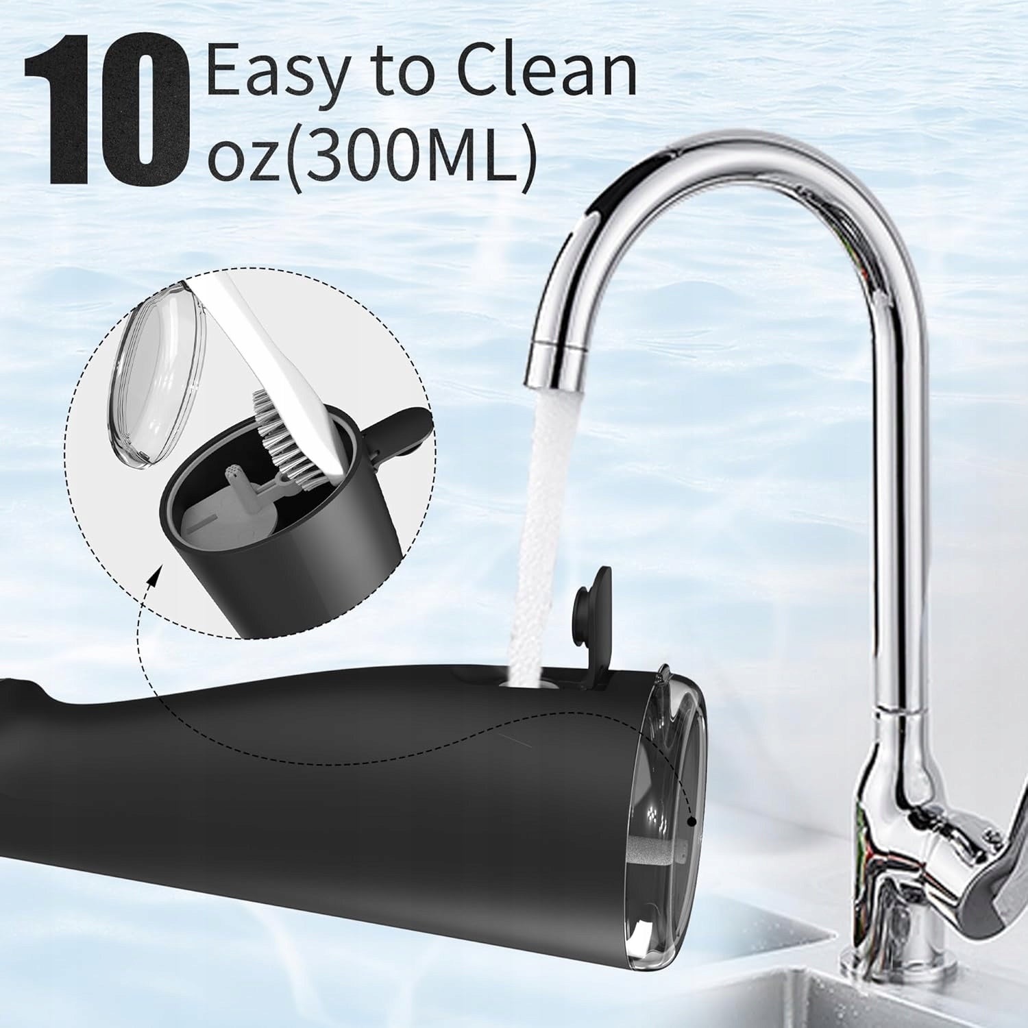 Wireless Tooth Irrigator 8 Nozzles LED 300ml IPX7 Oral Hygiene Model F5037