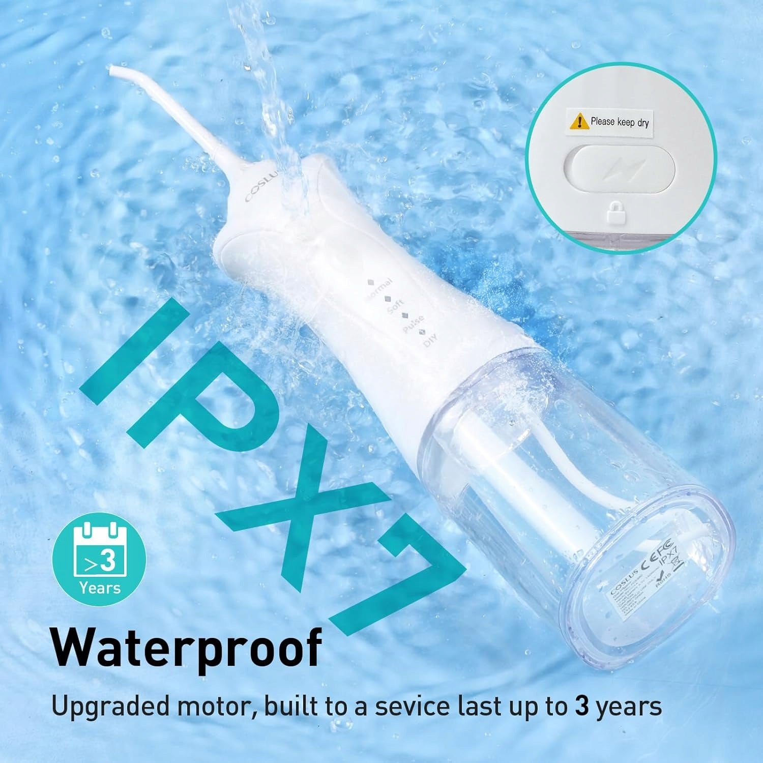 Wireless Tooth Irrigator COSLUS C30 FC5360 Dental Water 300ml Model C30 FC5360