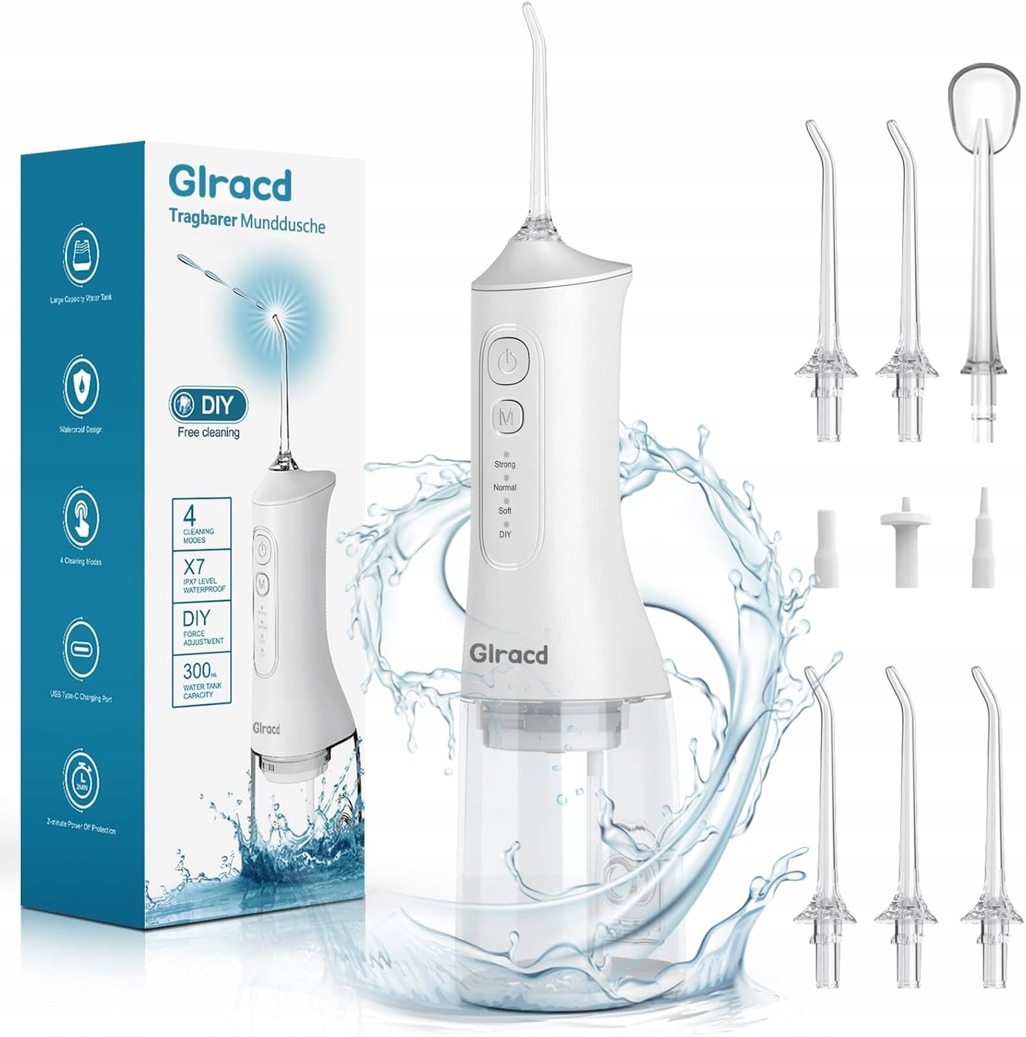 Wireless Tooth Irrigators with 4 Modes and 5 Stream Tips