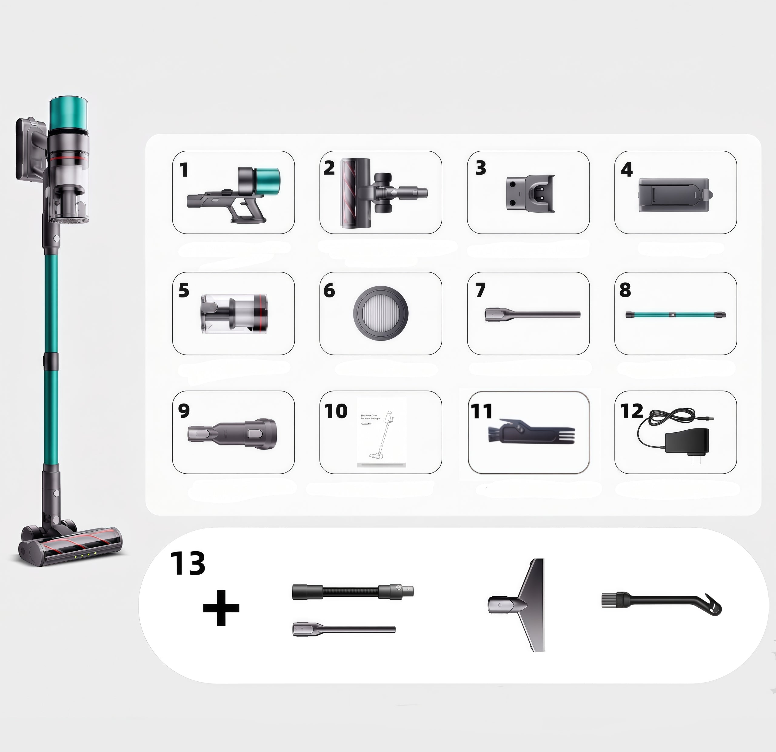 Wireless Upright Vacuum Cleaner Smart Ai V5 PRO Brushless LED 2in1 70min Packaging status original