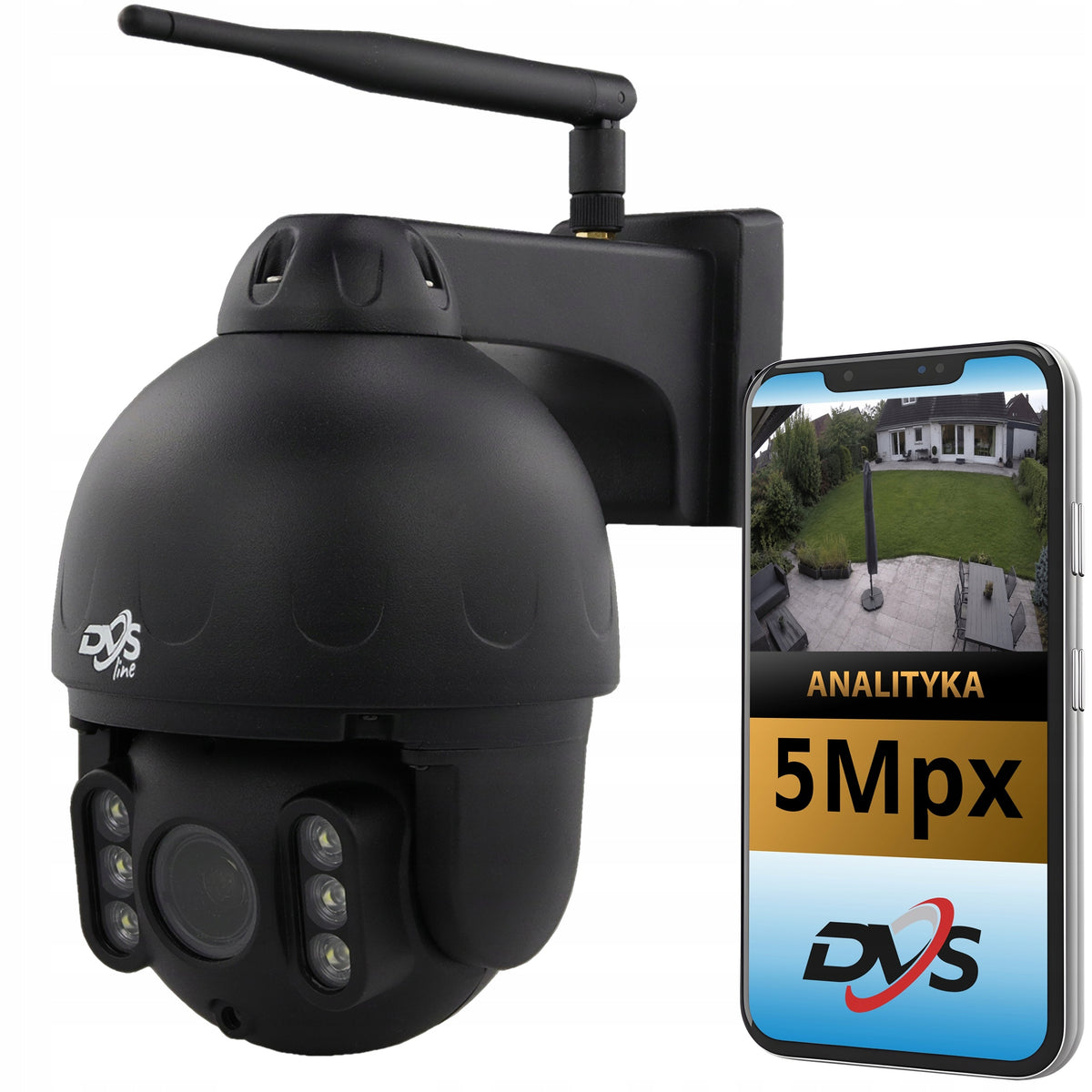 Wireless WiFi IP Camera 5Mpx Audio Human Detection and Tracking DVS