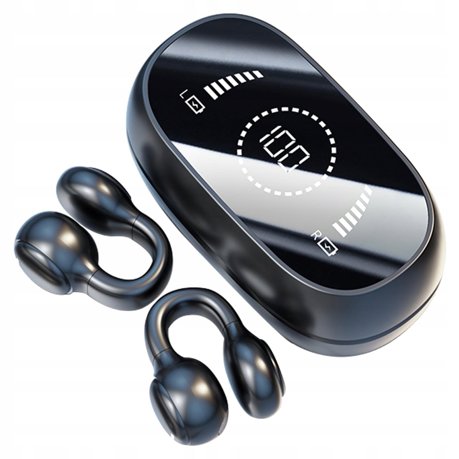 Wireless behind-the-ear headphones with microphones and powerful bass Packaging status original