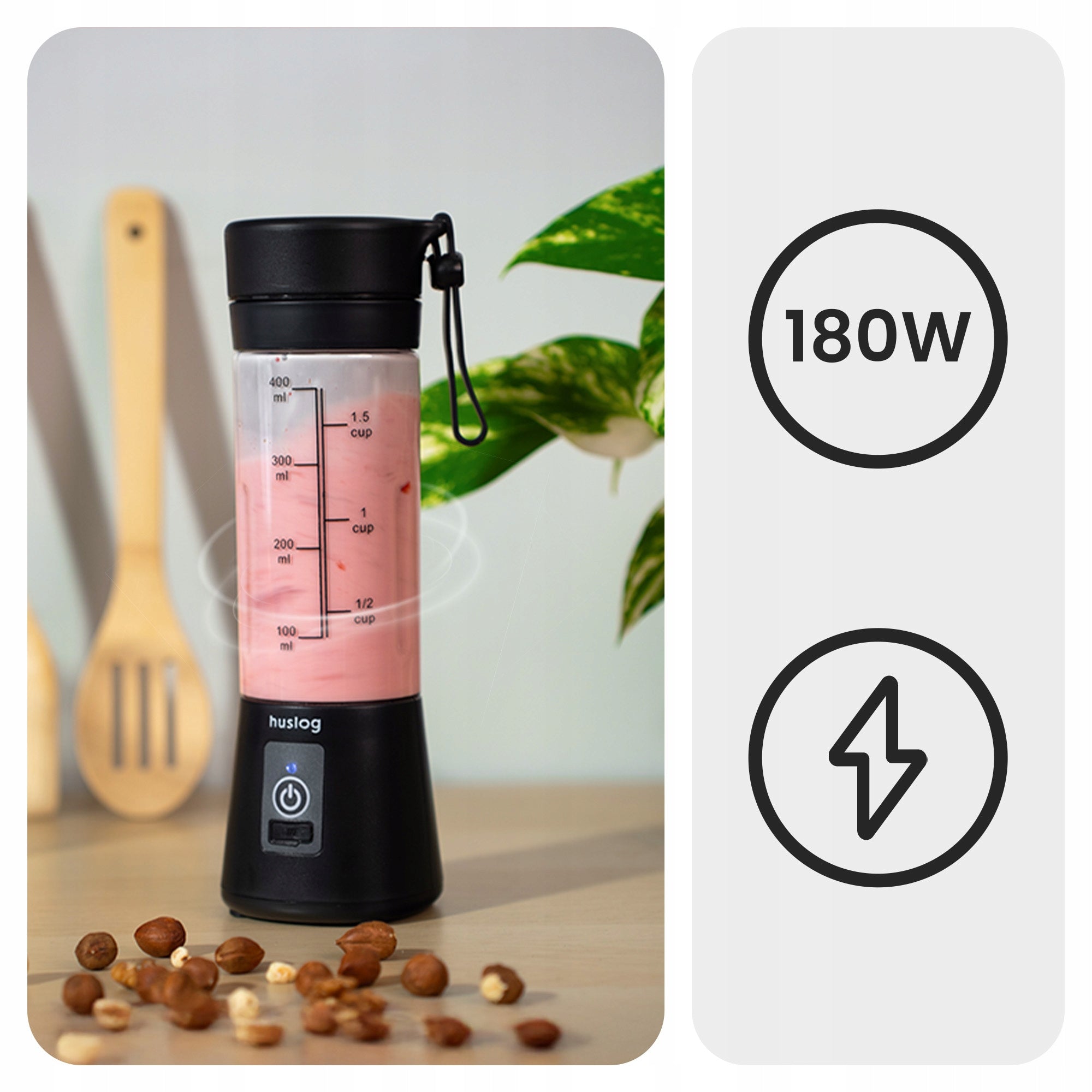 Wireless blender to go 180W, USB, tourist mobile HUSLOG Manufacturer code HUS1025