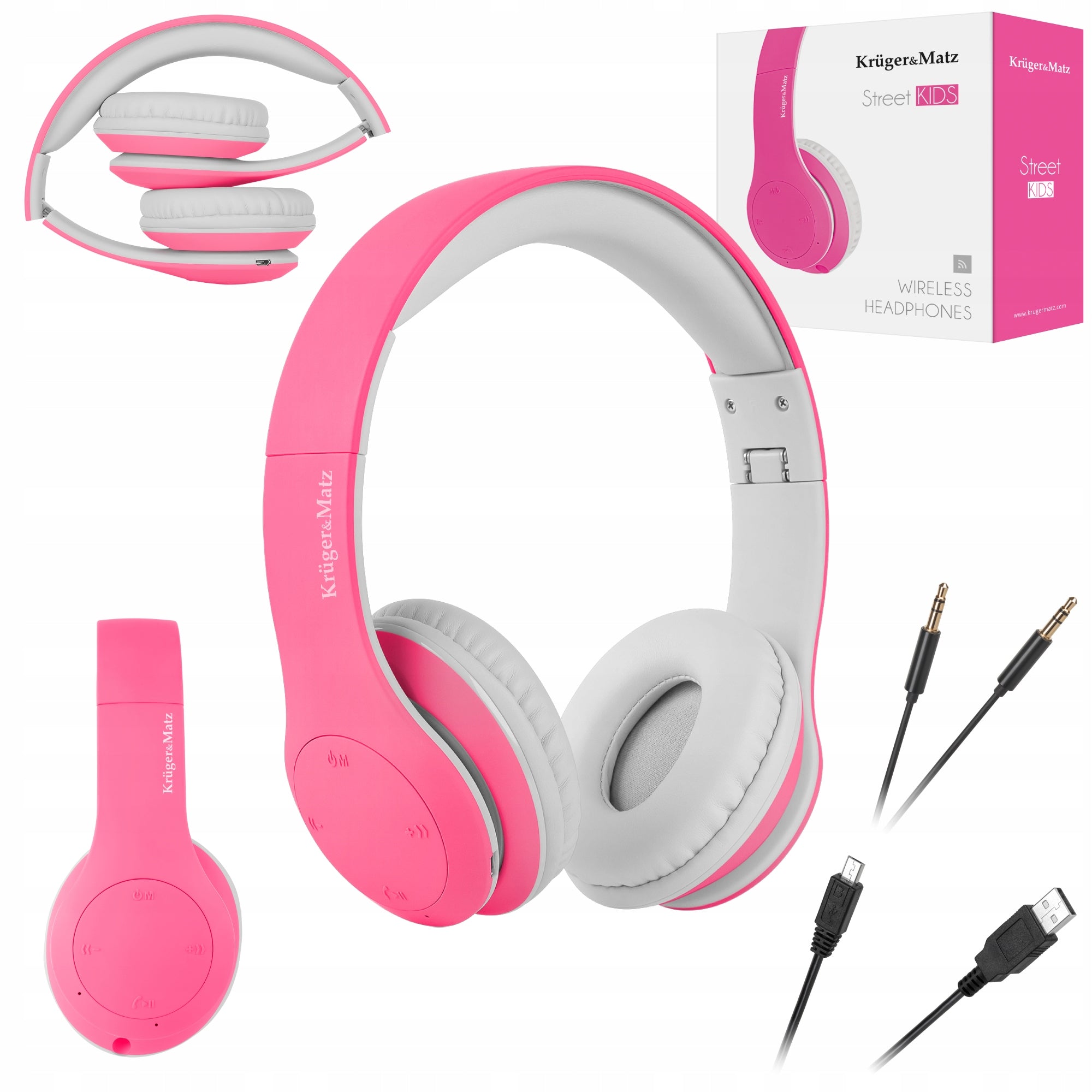 Wireless bluetooth BT headphones for children, microphone KrugerMatz Street