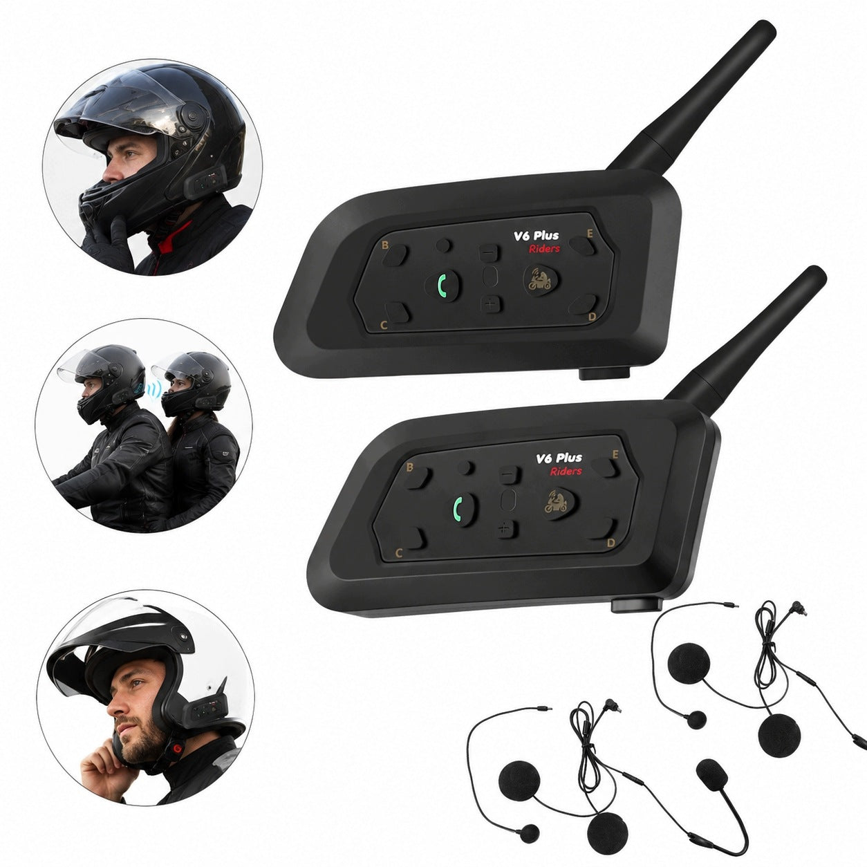 Wireless communicator V6 Plus BT 5.1 set of 2 for 6 people