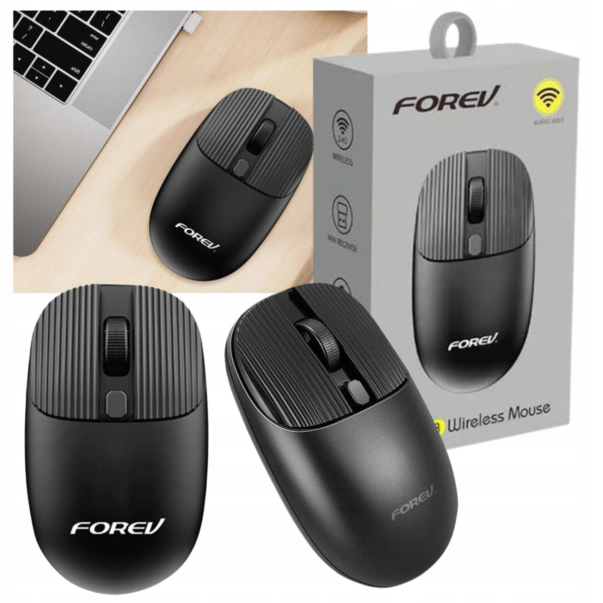 Wireless computer mouse Forev Black FV-198 range 10m