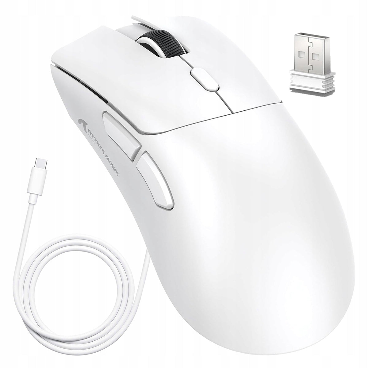 Wireless gaming mouse Attack Shark R1 Tri-Mode White BT 2,4GHz USB-C Packaging status original