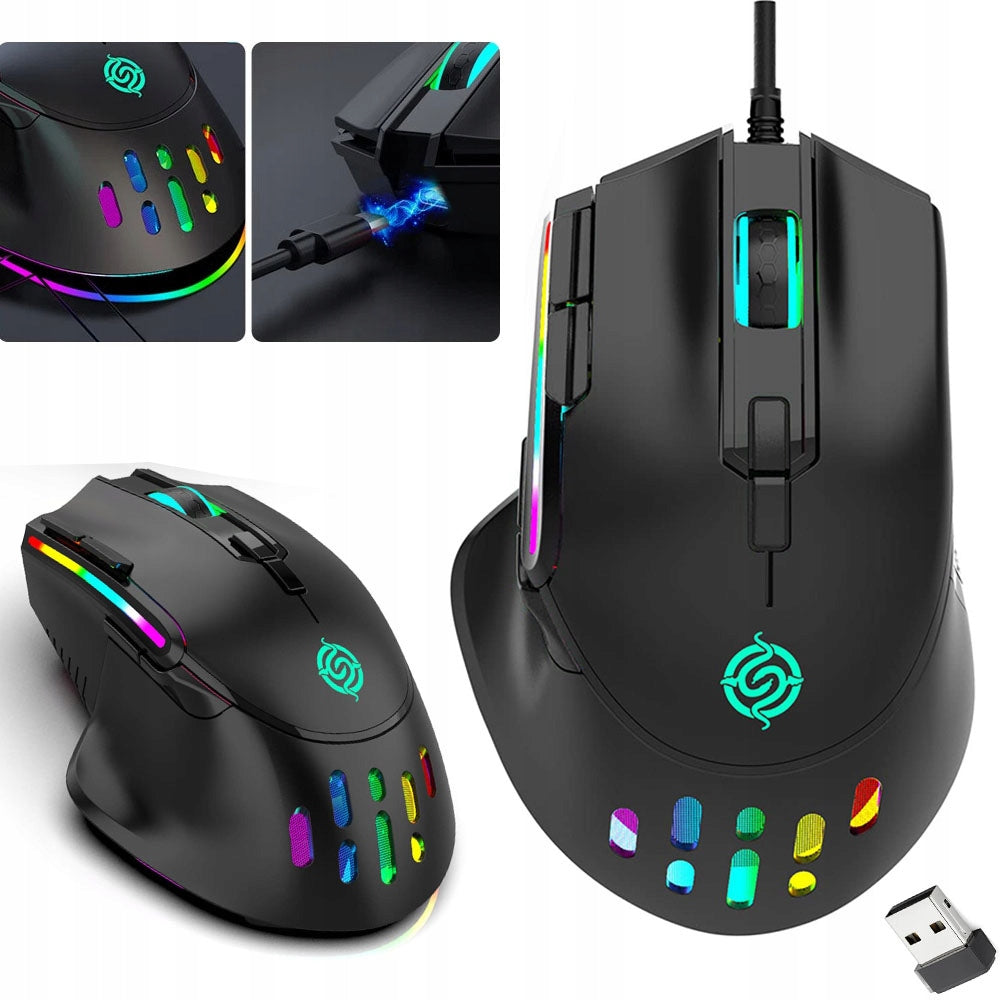 Wireless gaming mouse for PCs and laptops, RGB, USB