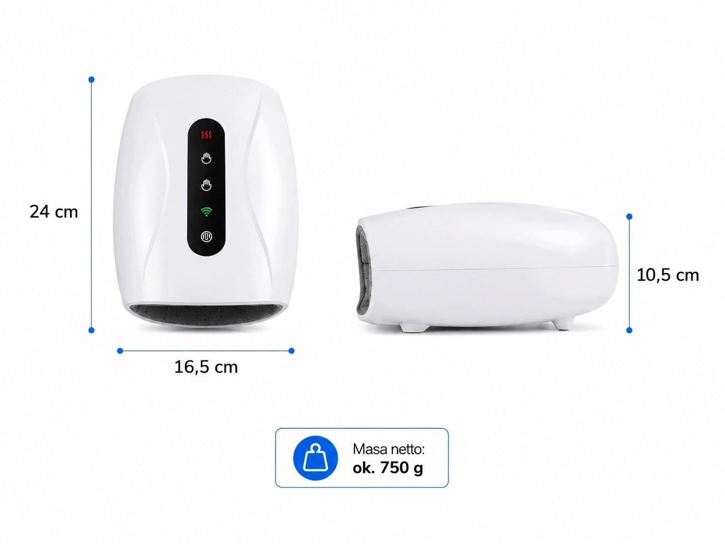 Wireless hand and wrist massager hand compression and heating function Medical device no