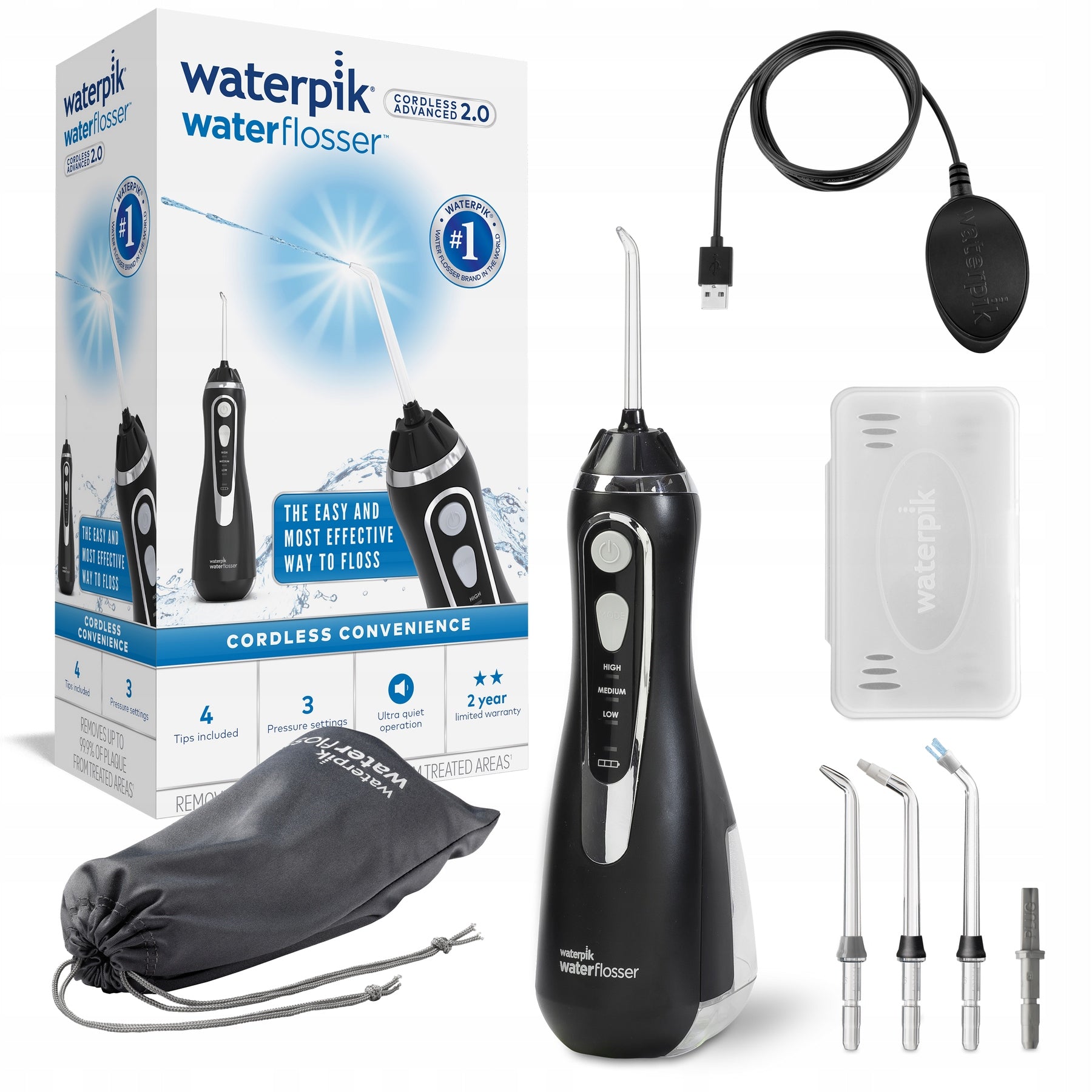 Wireless irrigator Waterpik WP-582EU Cordless Advanced 2.0 black