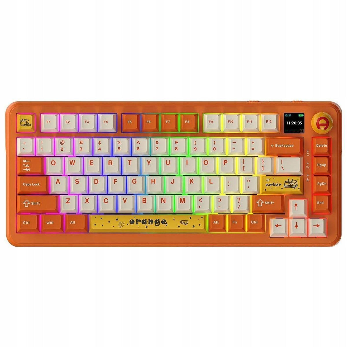 Wireless keyboard AK820 MAX Avocado Switch Orange White RGB screen