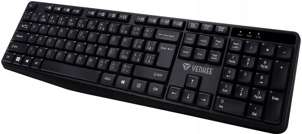 Wireless keyboard Yenkee quiet black x2 Color black