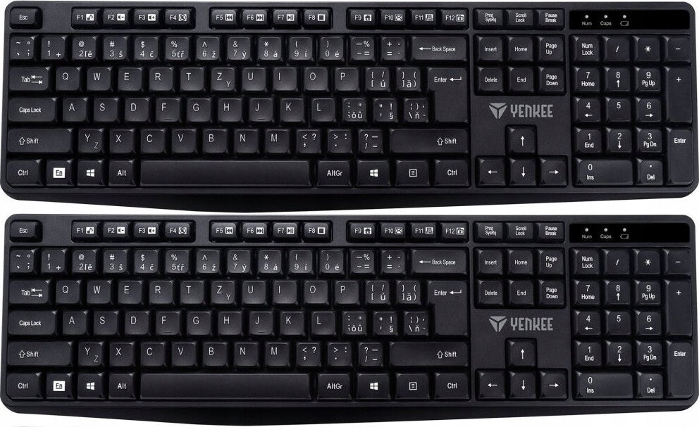 Wireless keyboard Yenkee quiet black x2