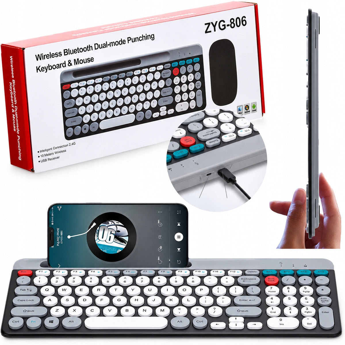 Wireless keyboard and mouse (806) WiFi + Bluetooth 300mAh