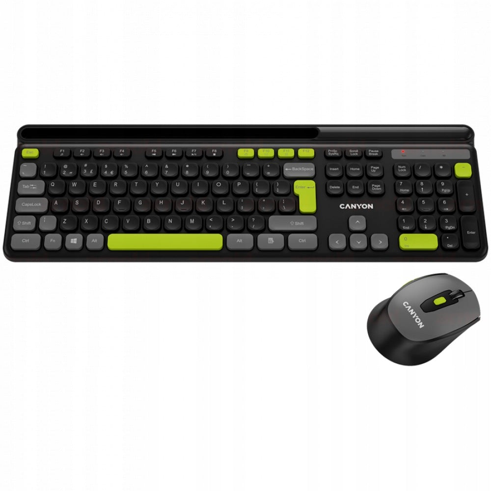 Wireless keyboard and mouse set Canyon HSET-W5 black Packaging status original