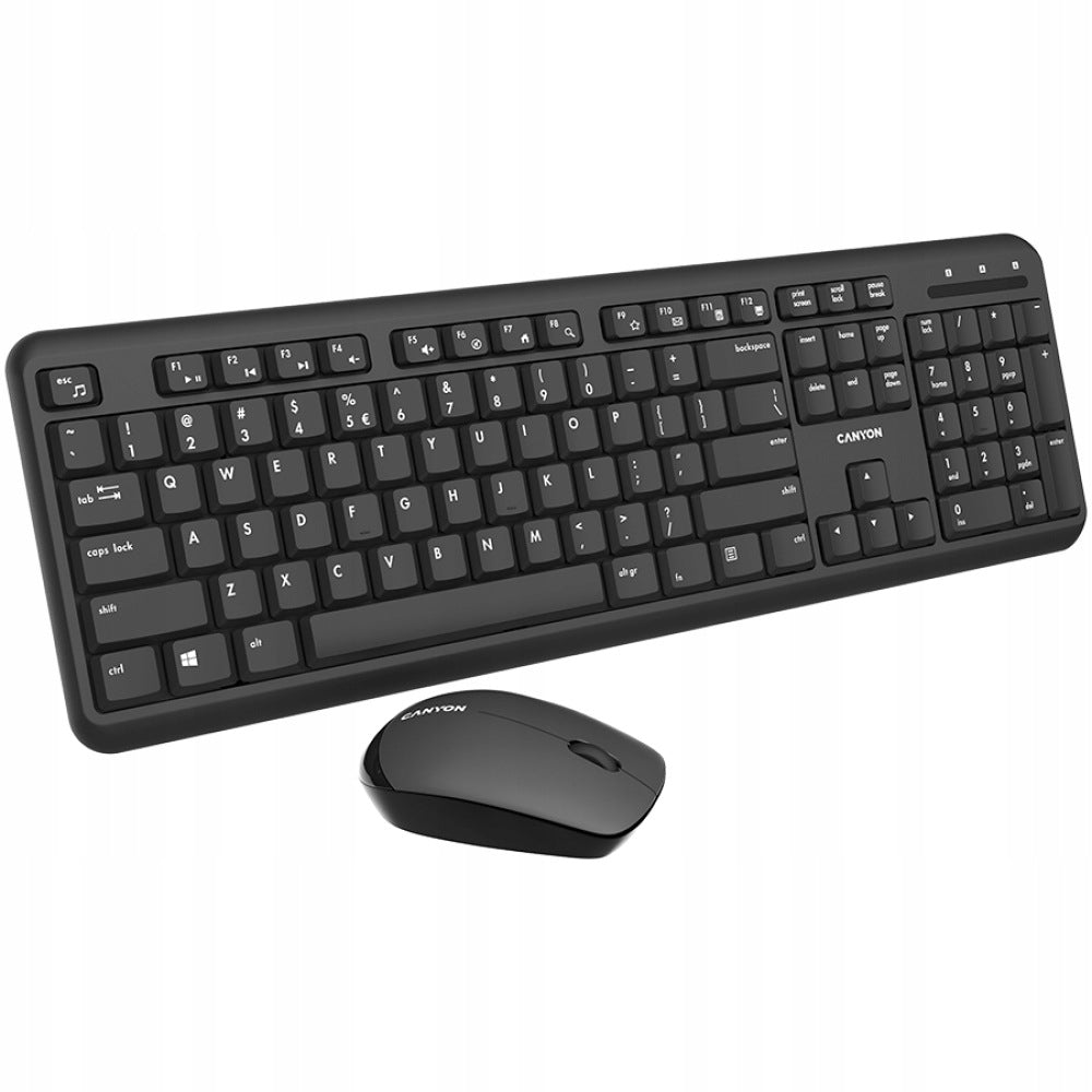Wireless keyboard and mouse set Canyon SET-W20 black Packaging status original