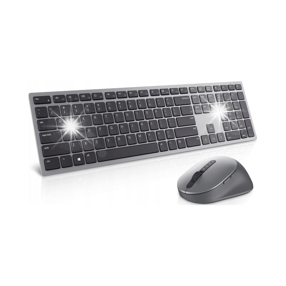 Wireless keyboard and mouse set Dell KM7321W titanium grey