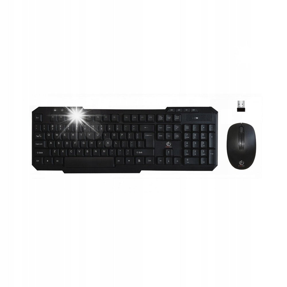Wireless keyboard set mouse Rebeltec VORTEX black