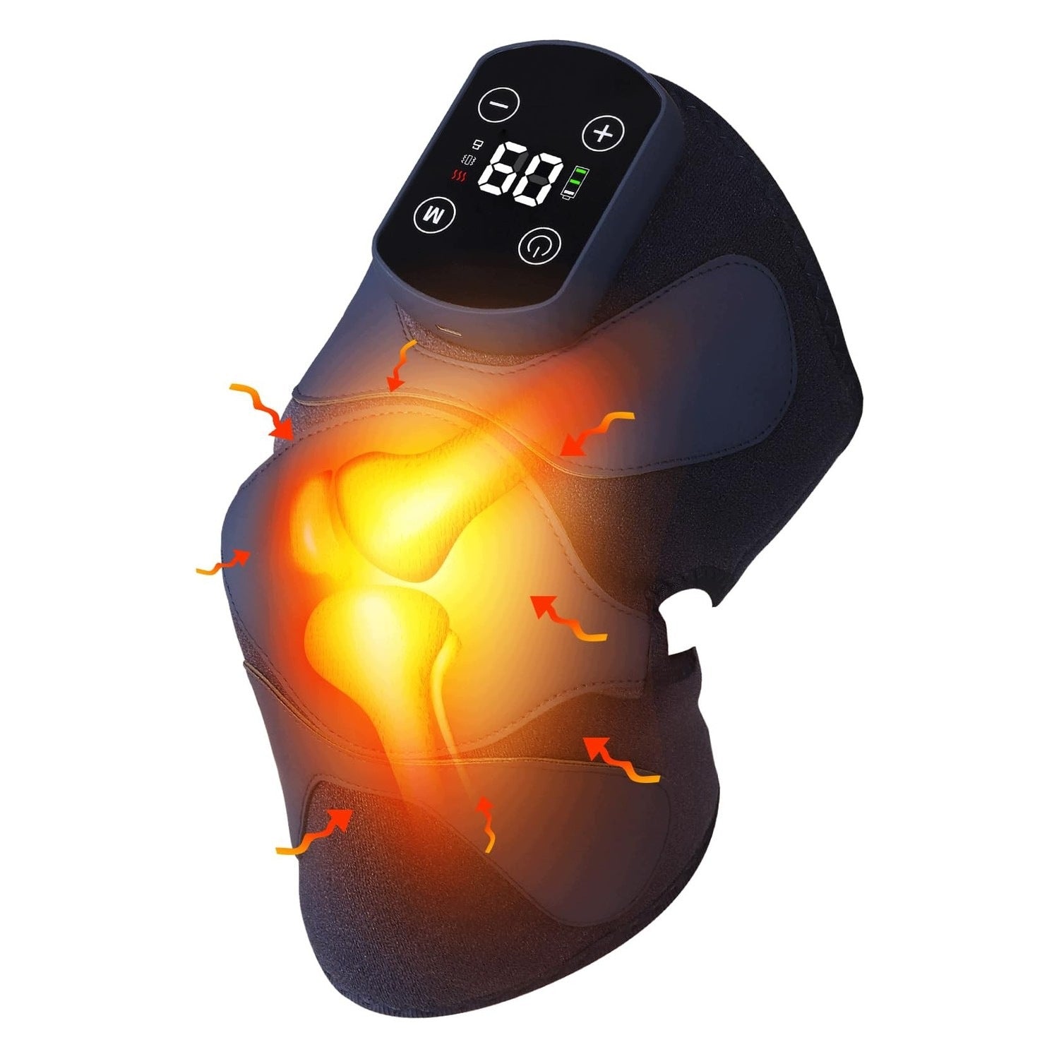 Wireless knee massager with heating function