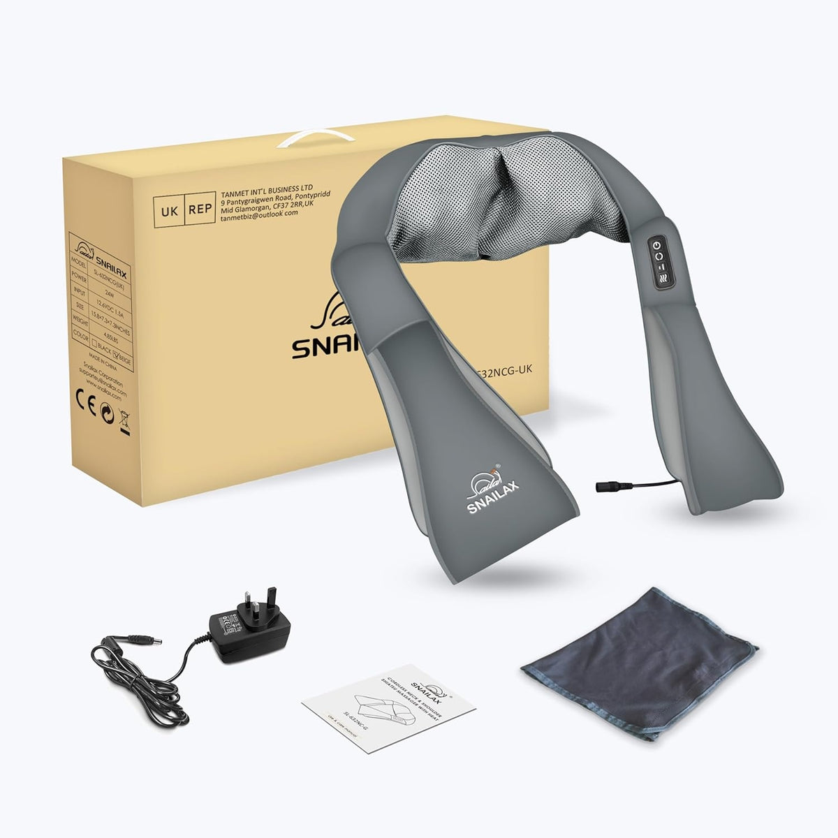 Wireless massager Shiatsu Neck Back Snailax Heating SL-632GN