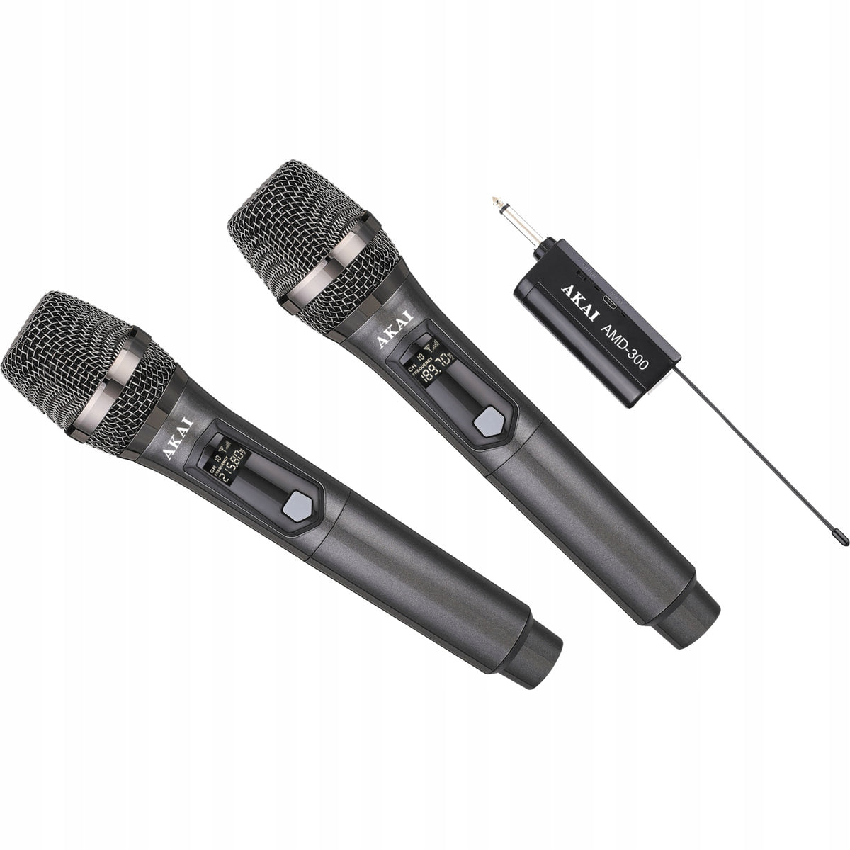Wireless microphone set VHF AKAI AMD-300 dynamic 2 pcs. 30 m Packaging status original