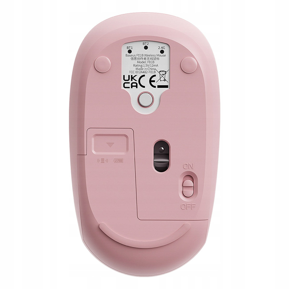 Wireless mouse 3 connectivity modes 2.4GHz Bluetooth 3.0 5.0 F01B - pink Manufacturer Baseus