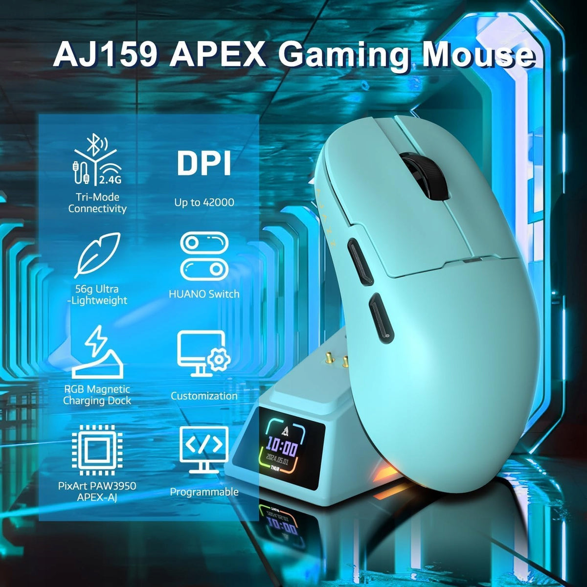 Wireless mouse AJAZZ AJ159 PRO laser sensor Model AJ159 PRO