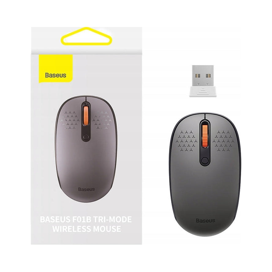 Wireless mouse Baseus F01B Tri-Mode 2.4G BT 5.0 1600 DPI (grey)