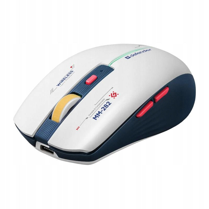 Wireless mouse Defender DILA MM-282 optical 1800dpi white RGB Manufacturer code 52282