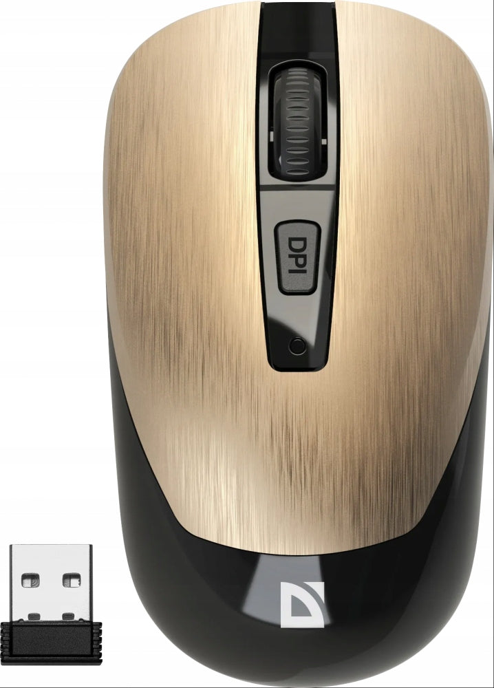 Wireless mouse Defender Wave MM-995 RF optical gold x2 Batteries included no