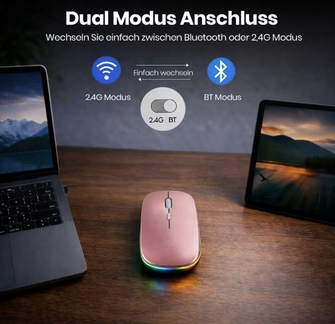 Wireless mouse GLOBAL TECH Bluetooth 2,4 GHz LED quiet Manufacturer code 5904133263880