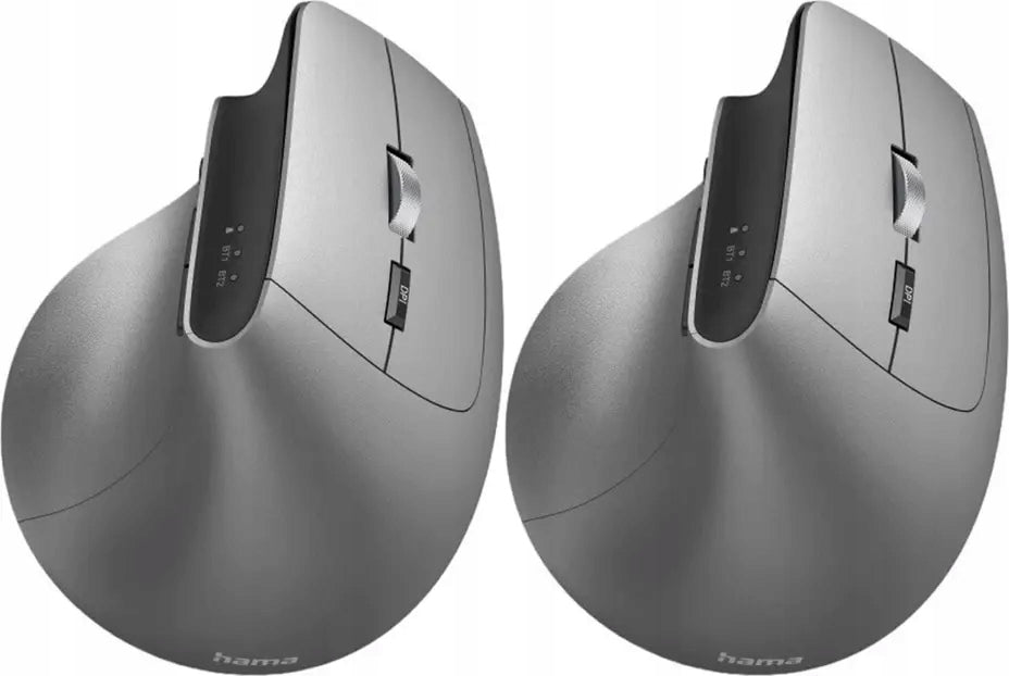 Wireless mouse Hama EMW-700, vertical, optical, grey/anthracite x2
